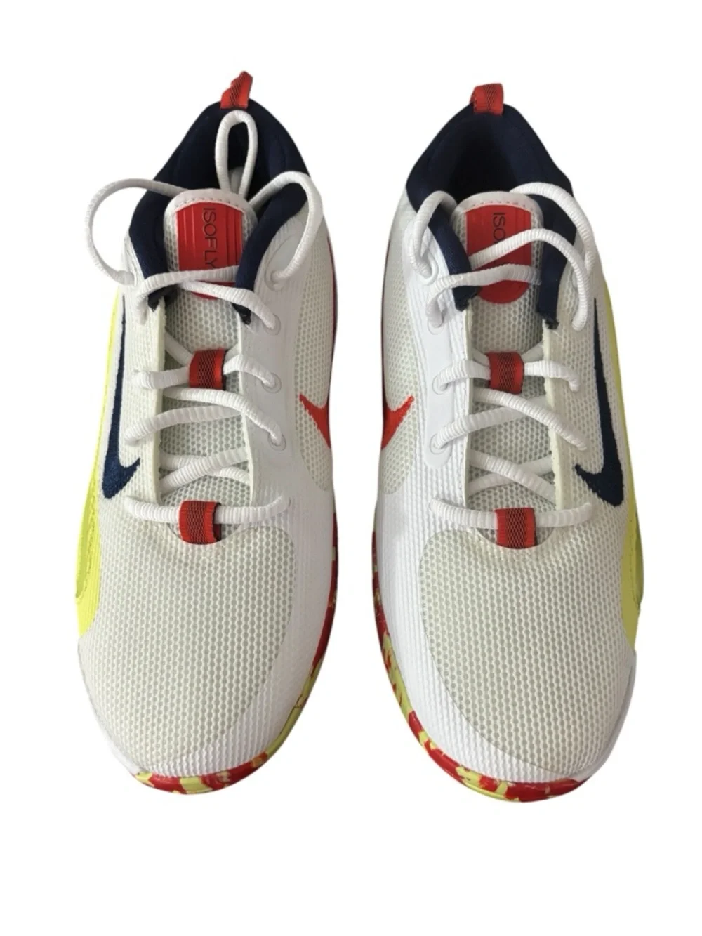 Nike‎ ISOFLY GS White Limelight Size 7 Kid Athletic Shoes HJ3866-100 NWOT